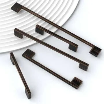 9BUILD 10 Pack Oil Rubbed Bronze Cabinet Pulls 10 Inch Cabinet Handles Kitchen Cabinet Hardware Kitchen Handles for Cabinets Bronze Dresser Pulls Drawer Handle