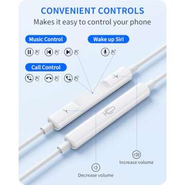 2 Pack Wired Headphones for iPhone Earbuds with Built-in Microphone & Volume Control HiFi Stereo Nosie Reduction Earphones Compatible with iPhone 14/13/12/11/XR/XS/X/8/7/SE Support All iOS System