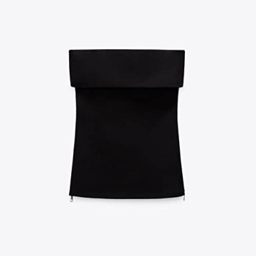 Sexy Strapless Zipper Split Side Bandeau Top for Women