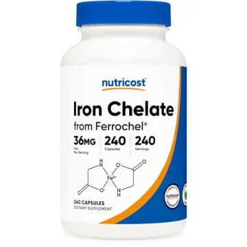 Nutricost Chelated Iron - 36mg, 240 Vegetarian Capsules for Optimal Absorption