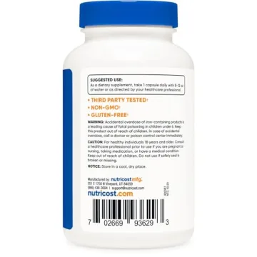 Nutricost Chelated Iron, 36mg, 240 Capsules for Energy