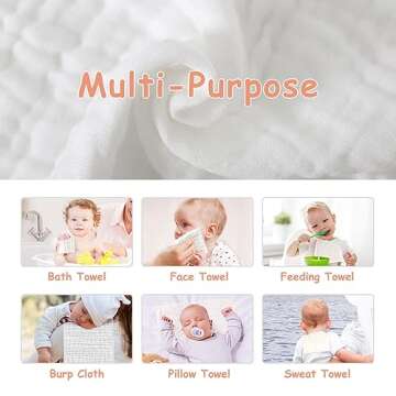 AIDEA Soft Baby Burp Cloths, Absorbent Cotton Towels
