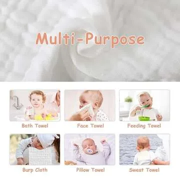 AIDEA Soft Baby Burp Cloths, Absorbent Cotton Towels