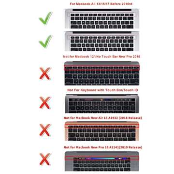HRH Spanish Silicone Keyboard Cover Skin for MacBook Air 13,for MacBook Pro 13/15/17 (with or w/Out ...