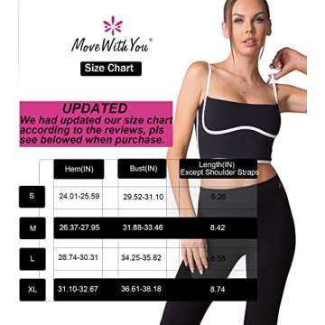 Move With You Sleeveless Spaghetti Strap Padded Sports Bra Tank Tops Square Neck Double Layer Workout Fitness Basic Crop Tops(BlackA,M)