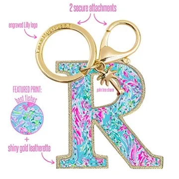 Lilly Pulitzer Keychain Initial Charm for Women - Best Fishes