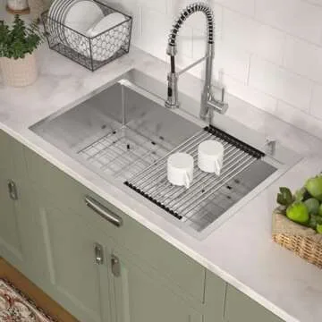 Talllor 33 Kitchen Drop-In Sink: Durable with Accessories
