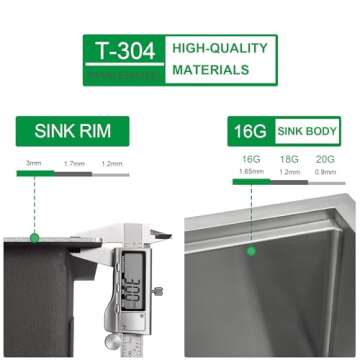 Talllor 33 Kitchen Drop-In Sink: Durable with Accessories