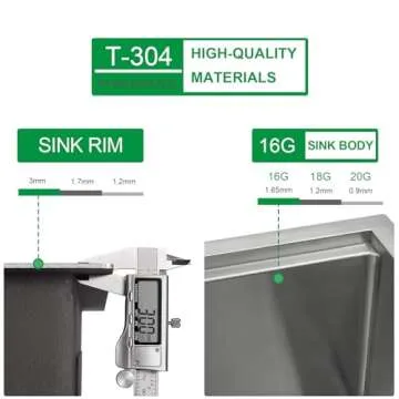 Talllor 33 Kitchen Drop-In Sink: Durable with Accessories