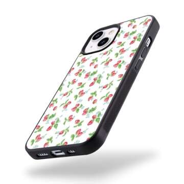 Wihytec Cute Strawberry Phone Case for iPhone 15 PRO Strawberry Case Cover TPU Bumper Hard Back Shoc...