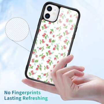 Wihytec Cute Strawberry Phone Case for iPhone 15 PRO Strawberry Case Cover TPU Bumper Hard Back Shockproof Phone Case Girly Protective Phone Cover with Design