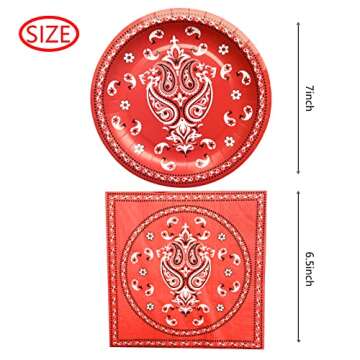 Hqyybf Cowboy Birthday Party Supplies, 20 Plates and 20 Napkins, for Western Cowboy Theme Birthday P...