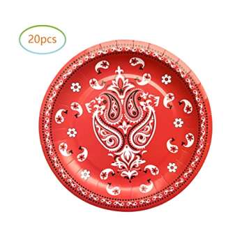 Hqyybf Cowboy Birthday Party Supplies, 20 Plates and 20 Napkins, for Western Cowboy Theme Birthday Party Decorations