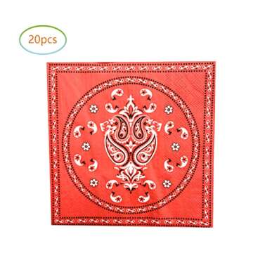 Hqyybf Cowboy Birthday Party Supplies, 20 Plates and 20 Napkins, for Western Cowboy Theme Birthday Party Decorations