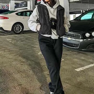 SeeLuNa Women's Stylish Cropped Puffer Vest with Pockets