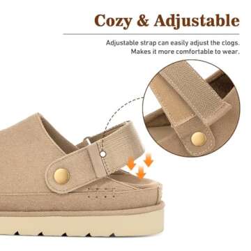 CLOVALUB Clogs for Women Slippers Slip on Shoes Women Slippers Clog Sandals Women's Mules & Clogs Antislip Clogs Beige, 6