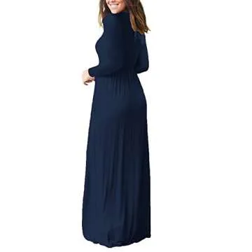 GRECERELLE Women Long Sleeve Maxi Dress with Pockets