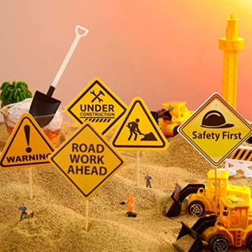 BBTO Construction Party Supplies Set Shovel Spoons Cups Toppers