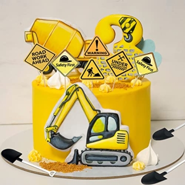 BBTO Construction Party Supplies Set Shovel Spoons Cups Toppers