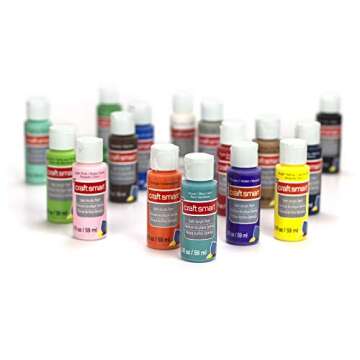 Multi-Surface Satin Acrylic Paint Value Pack, 16 Paints by Craft Smart (2 oz)