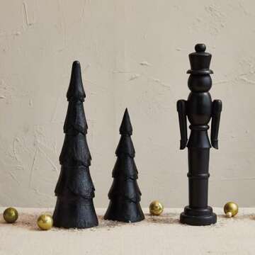 Creative Co-Op Mango Wood Christmas Tree, Black