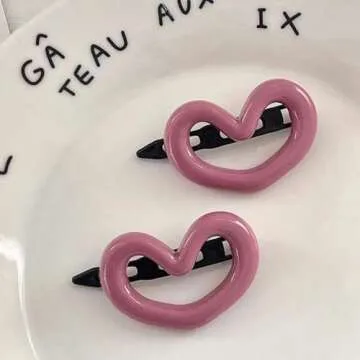 Valentine’s Hair Clips Pink Heart Hair Clip for Women Cute Hair Clips Hairpins Small Hairpins Cute...