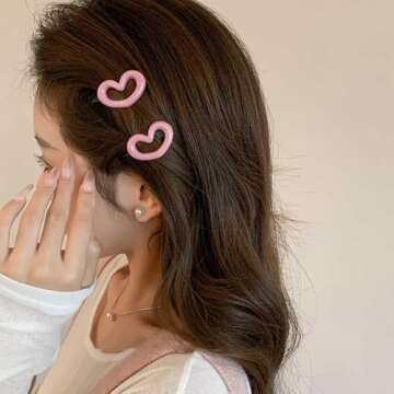 Valentine’s Hair Clips Pink Heart Hair Clip for Women Cute Hair Clips Hairpins Small Hairpins Cute Hair Clips for Hair Pink Heart Hair Clips Mini Hair Clips Cute Clips Fashion Hair Accessories 10PCS