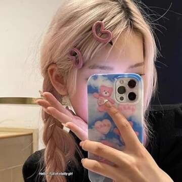 Valentine’s Hair Clips Pink Heart Hair Clip for Women Cute Hair Clips Hairpins Small Hairpins Cute Hair Clips for Hair Pink Heart Hair Clips Mini Hair Clips Cute Clips Fashion Hair Accessories 10PCS