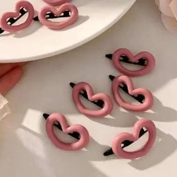 Valentine’s Hair Clips Pink Heart Hair Clip for Women Cute Hair Clips Hairpins Small Hairpins Cute Hair Clips for Hair Pink Heart Hair Clips Mini Hair Clips Cute Clips Fashion Hair Accessories 10PCS