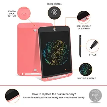 LCD Writing Tablet for Toddlers - 10" Colorful Learning Pad