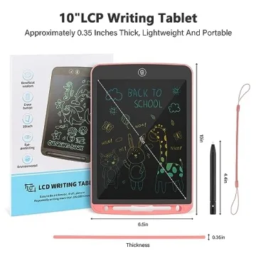 LCD Writing Tablet for Toddlers - 10" Colorful Learning Pad