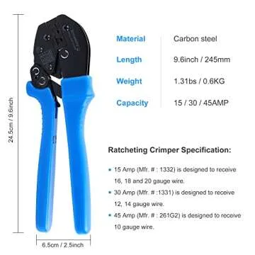 Knoweasy Powerpole Crimper, Amp Crimp Tool for 15, 30, and 45 Amp Connectors - Precision Powerpole Crimping Tool Compatible with Anderson Powerple Connectors for Reliable Electrical Connections