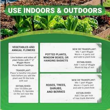Wiggle Worm 100% Pure Organic Worm Castings 12 Pounds - Organic Fertilizer for Houseplants, Vegetables, and More – OMRI-Listed Earthworm Castings to Help Improve Soil Fertility and Aeration