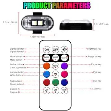 Furlerkam Wireless LED Lights with 8 Colors and 10 Modes