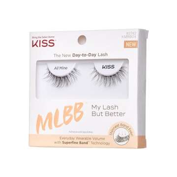 KISS MLBB My Lash But Better False Eyelashes, Everyday Wearable Volume with Superfine Band Technolog...