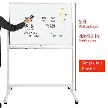 ShowMaven Mobile Whiteboard, 48x32 Inch, Freestanding