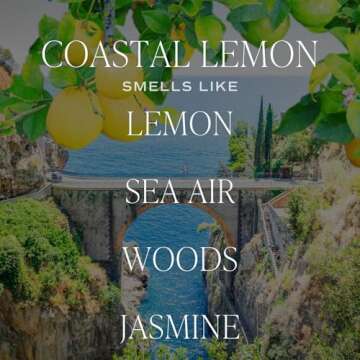 Sweet Water Decor Coastal Lemon Scented Candle - Premium Soy Candle with Refreshing Lemon & Driftwoo...