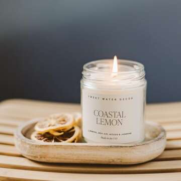 Coastal Lemon Soy Candle - Refreshing Home Decor Aroma