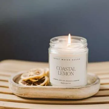Coastal Lemon Soy Candle - Refreshing Home Decor Aroma