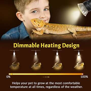 Lustaled 8Pack Heat Lamp Bulbs, 50W Reptile Heat Bulb, UVA UVB Reptile Light Bulb, E26 Dimmable Full Spectrum Sun Lamp Turtle Heat Lamp Bulb for Bearded Dragon, Chicks, Lizard, Snake, Puppies