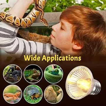 Lustaled 8Pack Heat Lamp Bulbs, 50W Reptile Heat Bulb, UVA UVB Reptile Light Bulb, E26 Dimmable Full Spectrum Sun Lamp Turtle Heat Lamp Bulb for Bearded Dragon, Chicks, Lizard, Snake, Puppies