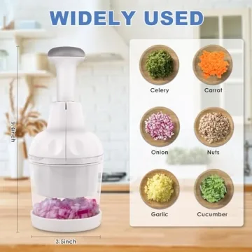 Vegetable Chopper, Food Chopper Manual Hand, Onion Chopper, Salad Chopper, Garlic Chopper, Veggie Chopper Dishwasher Safe, Nut Chopper, Vegetable Cutter, White