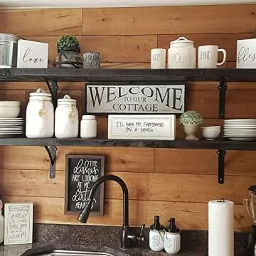 Elwiya Mason Jar Hand Soap Dispenser and Dish Soap Dispenser Set - 16 Ounce Glass Mason Jar with Plastic Pump and Lid - Rust Proof - Rustic Bathroom Accessories &Kitchen Home Decor - 2 Pack White