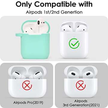 Filoto Compatible with Airpod 2&1 Case Cover, Cute Silicone Protective Accessories Cases/Keychain/Po...