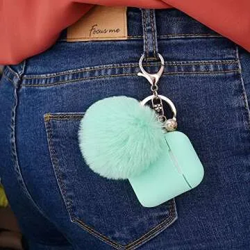 Stylish Mint Green Silicone Case for AirPods 2 & 1