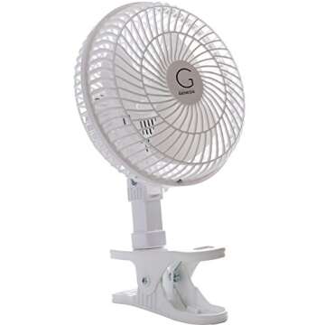 Genesis 6-Inch Clip Convertible Table-Top & Clip Fan Two Quiet Speeds - Ideal For The Home, Office, Dorm, More Off White