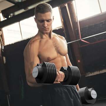 ATIVAFIT Adjustable 44LBS Pair/ 66LBS Pair/ 88 LBS Singel Dumbbell Free Weights Dumbbell Multiweight Options for Men Women Full Body Workout Fitness Home Gym (DB-20-001-black-1)