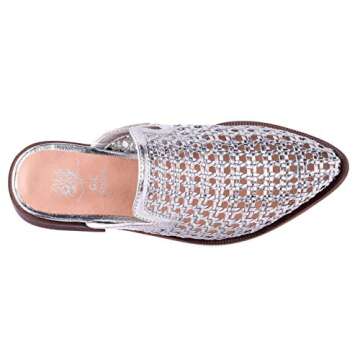 Stylish GC Shoes Women's Sparda Leatherette Caged Flat Mule