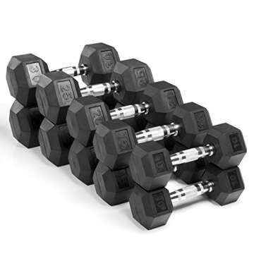 XMark Hex Dumbbells Rubber Coated 200 Pound Set