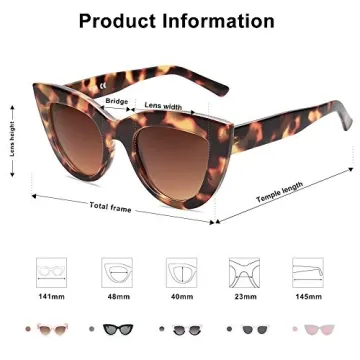 SOJOS Retro Small Vintage Cat Eye Sunglasses for Women Cute Fashion UV400 Sunnies SJ2939, Dark Tortoise/Gradient Brown